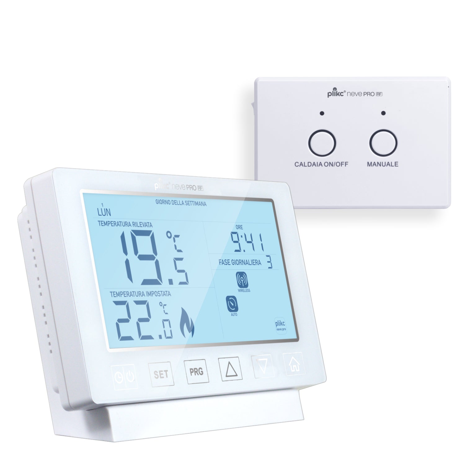 Neve Pro RF - cronotermostato/termostato digitale wireless con base ri