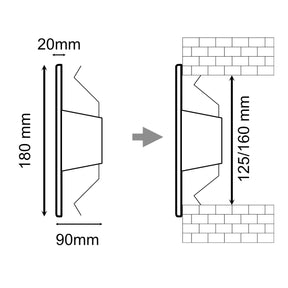 Kit Ario + Griglia da muro - Aspiratore da parete ad aspirazione assiale con speciale membrana in Mylar anti ritorno dell'aria esterna