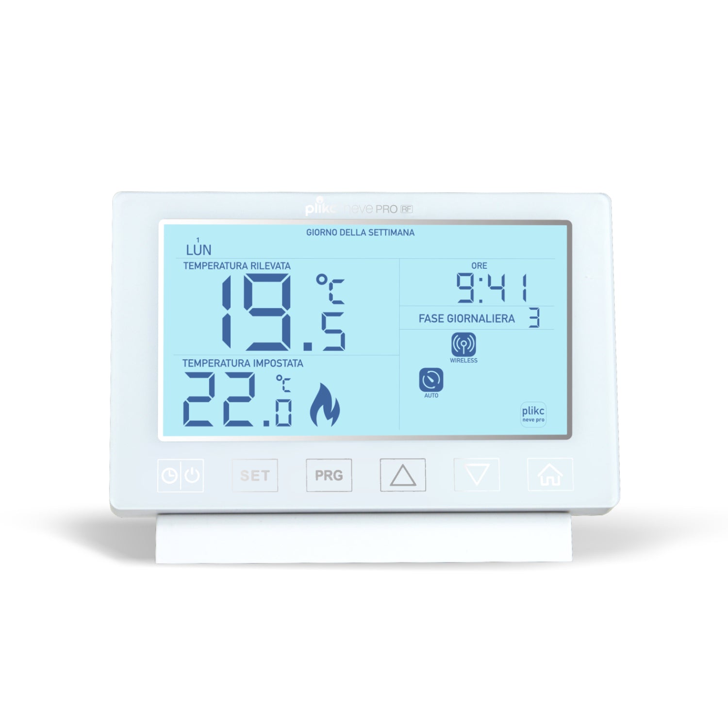 Neve Pro RF - cronotermostato/termostato digitale wireless con base ricevente