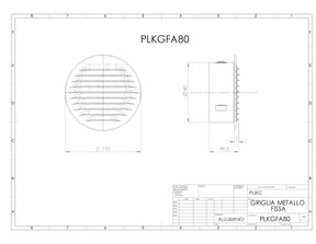 GFA - Griglia da muro fissa in alluminio