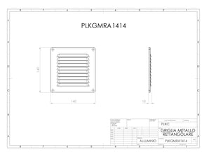 GMRA1414 - Griglia da muro quadrata in alluminio con rete antinsetto