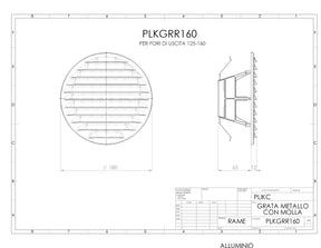 GRR - Griglia da muro in rame con molla e rete antinsetto