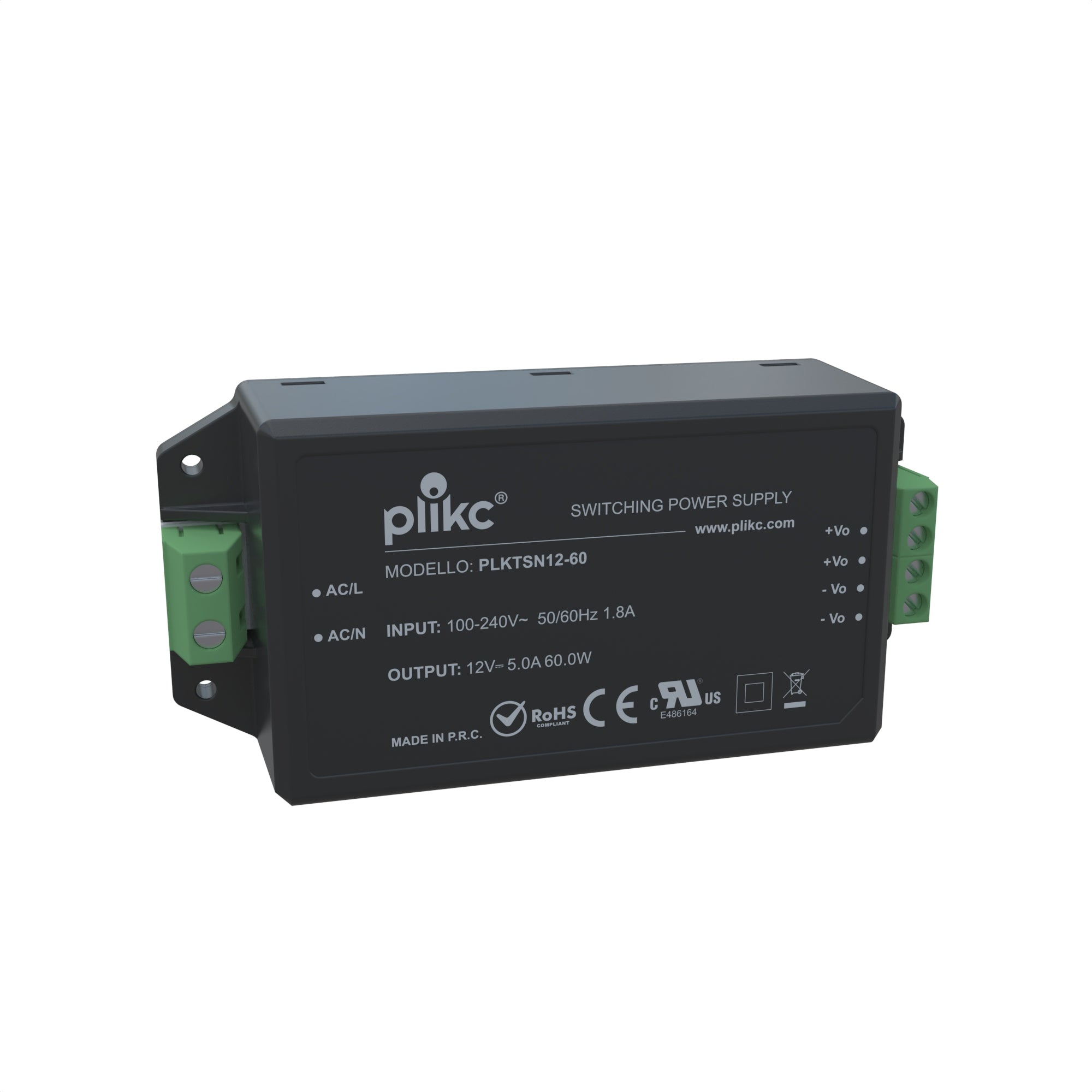 Alimentatore switching 220Vac/12Vdc - 5A - 60W