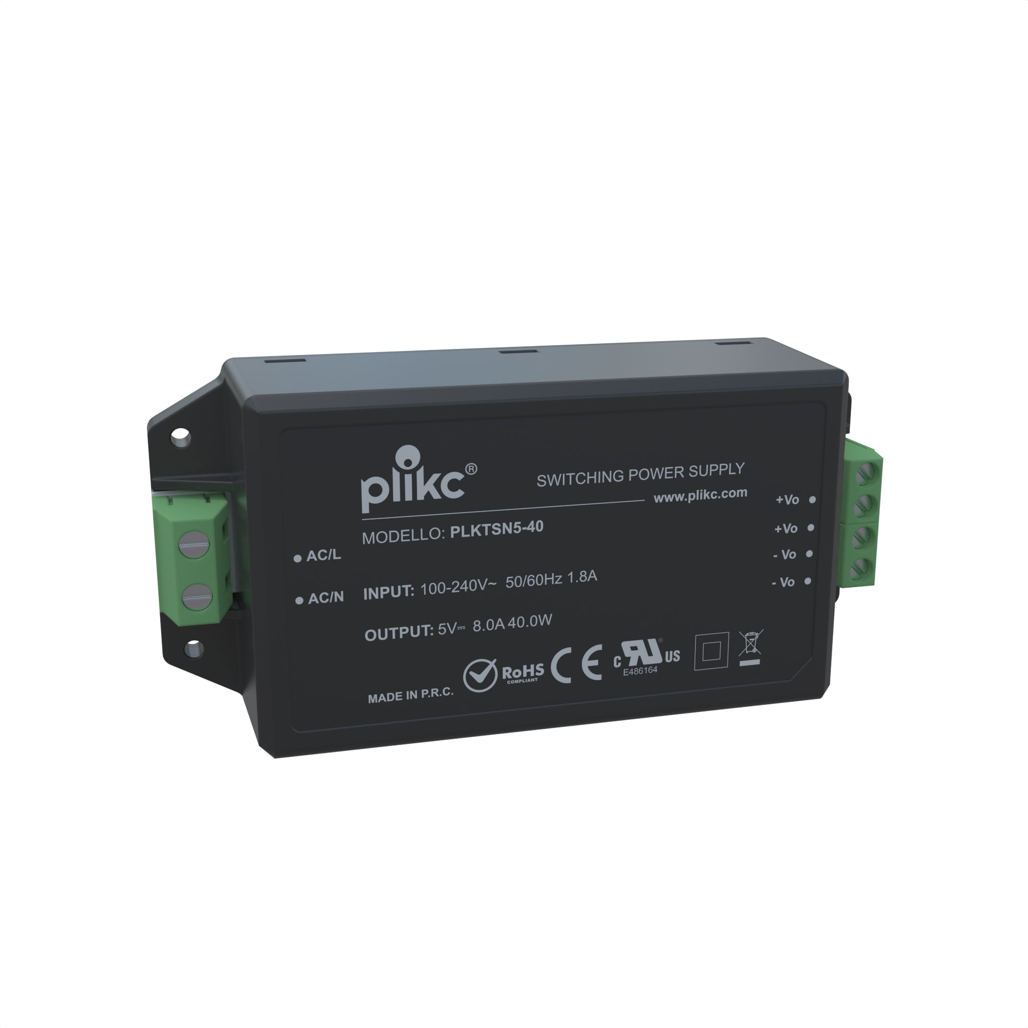 Alimentatore switching 220Vac/5Vdc - 8A - 40W