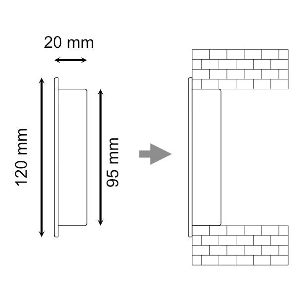 GS - Griglia da muro fissa in termoplastica