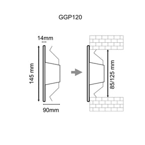 GP - Griglia da muro in termoplastica con molla in acciaio