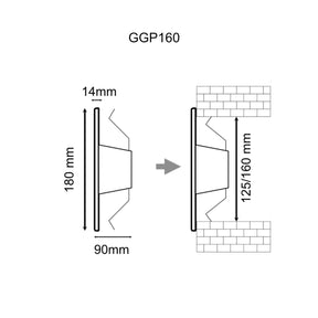 GP - Griglia da muro in termoplastica con molla in acciaio